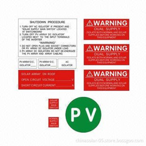 Solar warning label kits, very nice UV-resistant